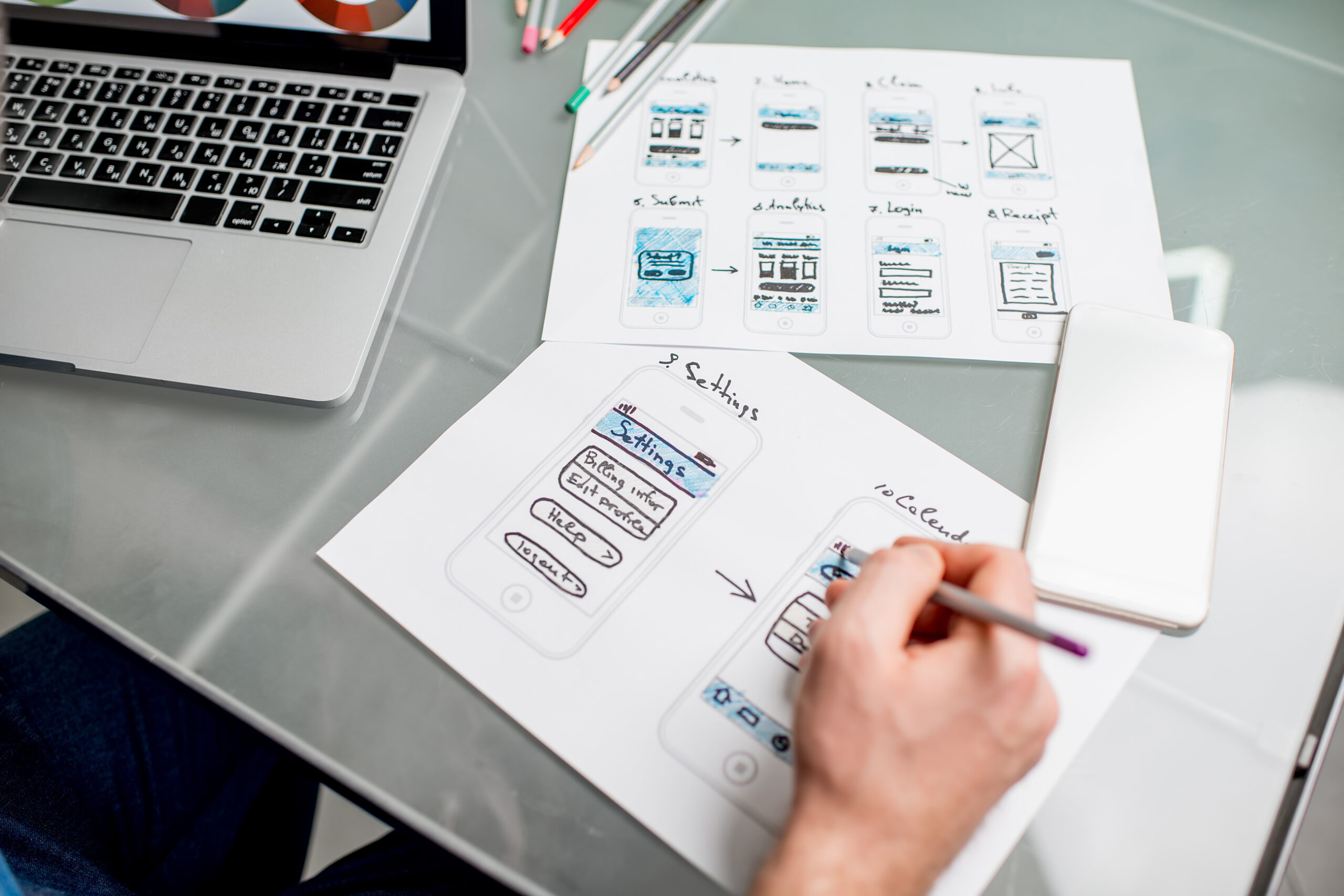 User experience designer working at the office